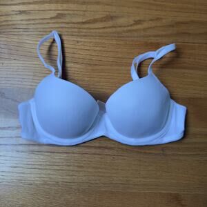 Pink Victorias Secret Bra 32B Lightly Lined White/Pink
